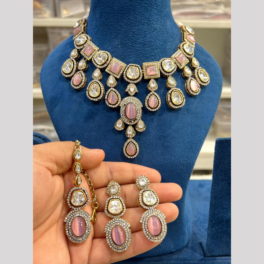 Hira Collection Festive Pota And Austrian Stone Necklace Set