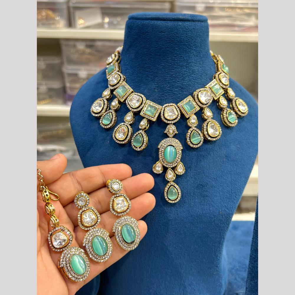 Hira Collection Festive Pota And Austrian Stone Necklace Set
