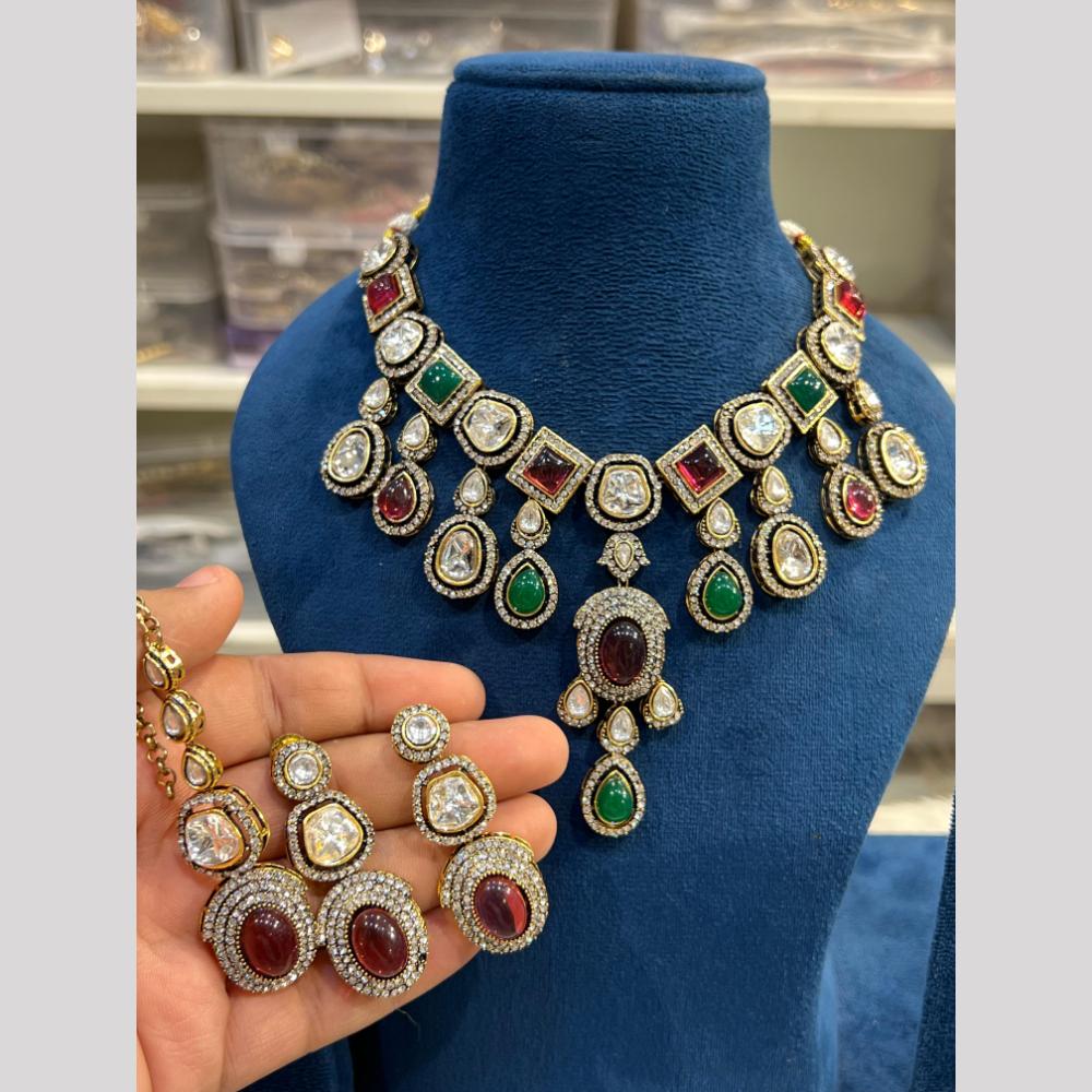 Hira Collection Festive Pota And Austrian Stone Necklace Set