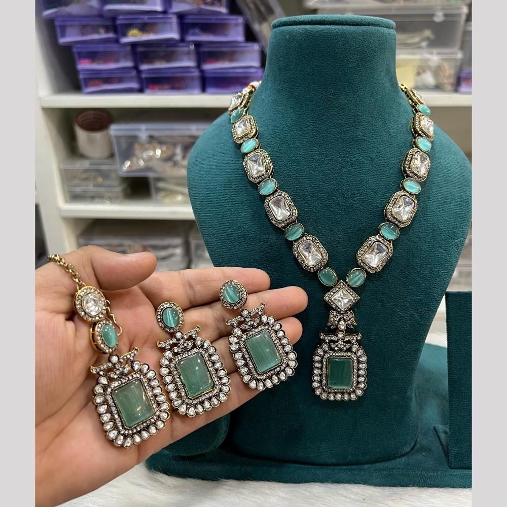 Hira Collection Festive Pota And Austrian Stone Necklace Set