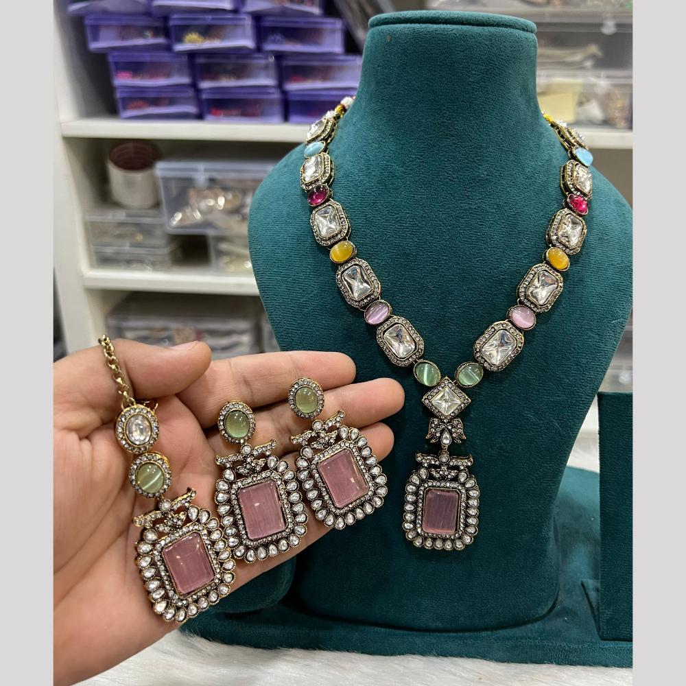 Hira Collection Festive Pota And Austrian Stone Necklace Set