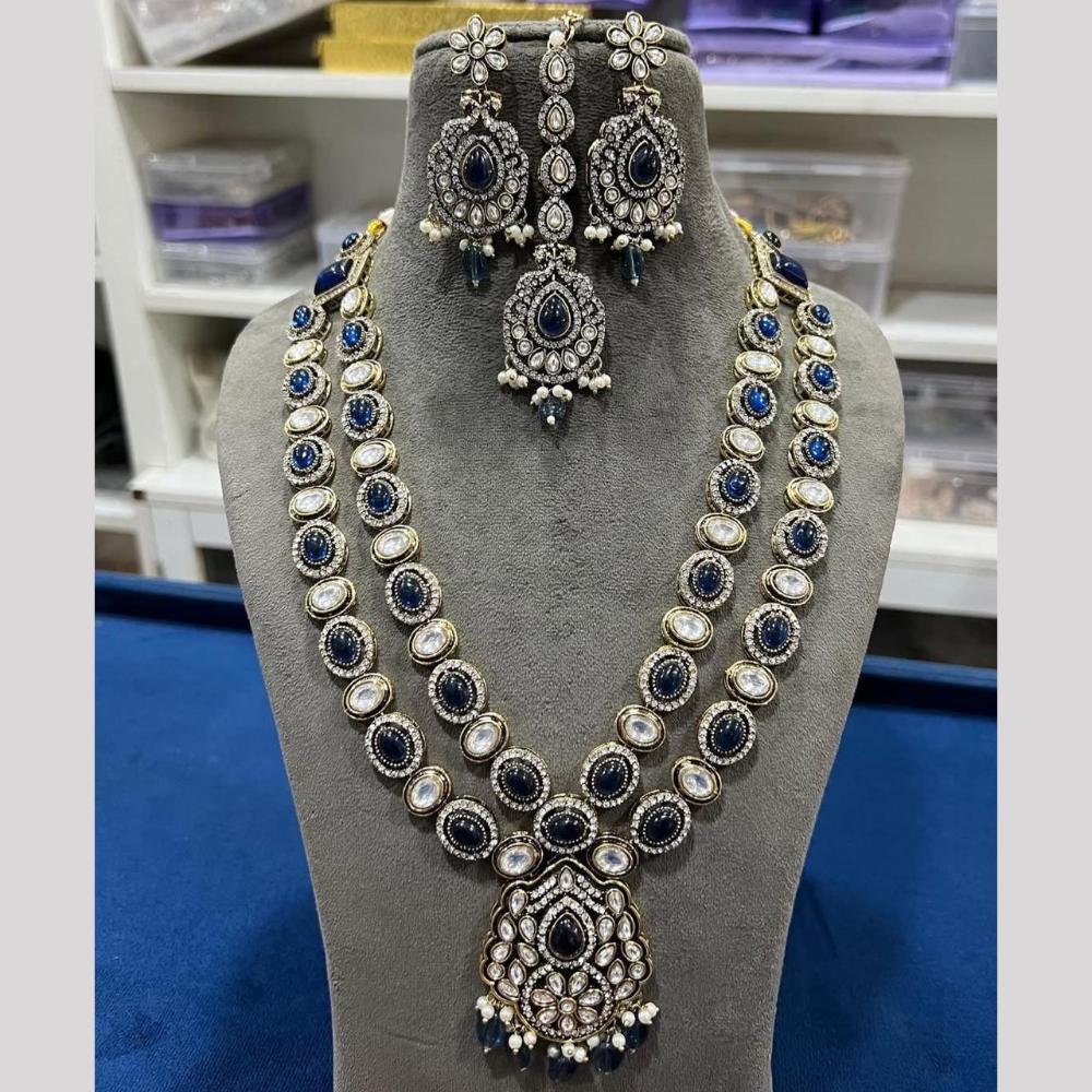 Hira Collection Festive Kundan And Austrian Stone Beads Long Necklace Set