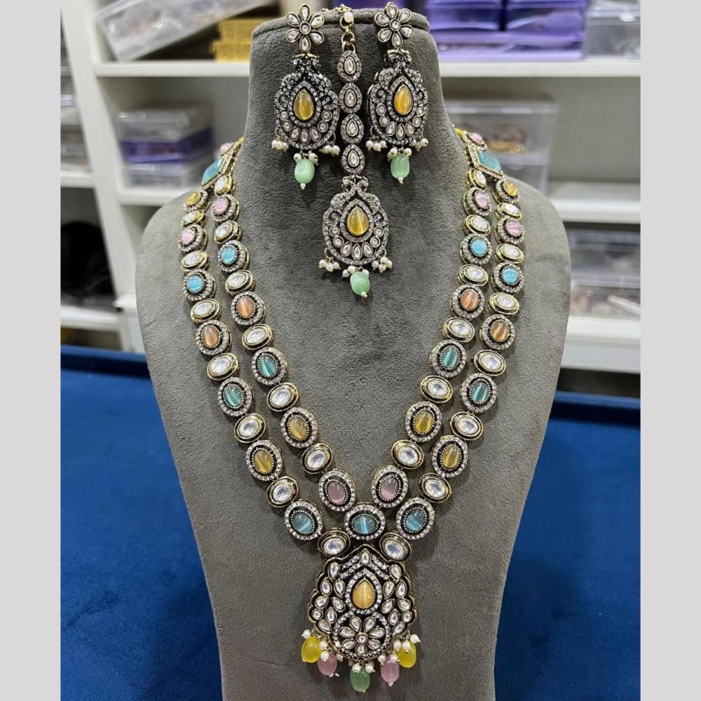 Hira Collection Festive Kundan And Austrian Stone Beads Long Necklace Set