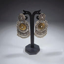 Hira Collections Dual Finish Two-Toned Jhumki Dangler Earrings for Weddings and Festive Wear