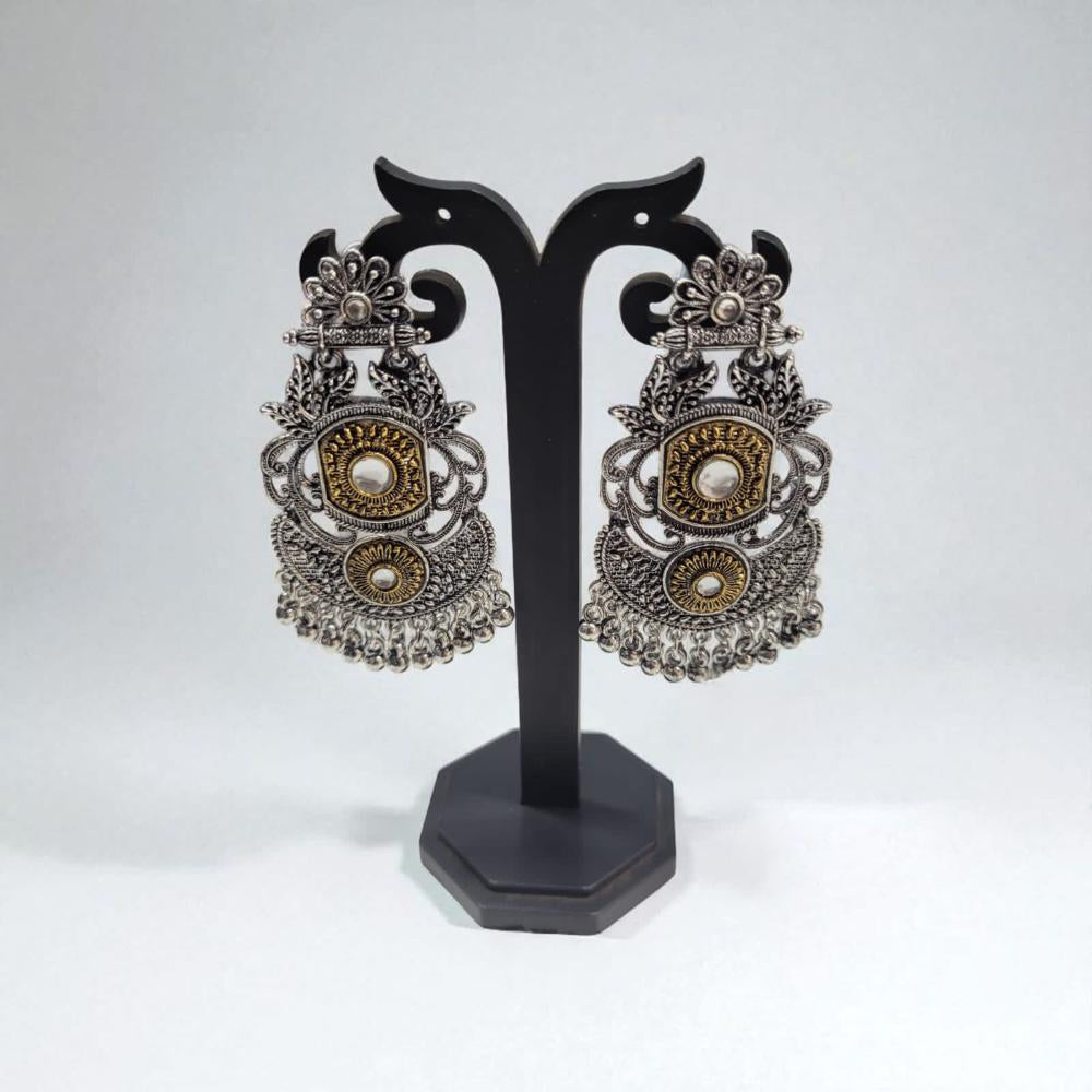 Hira Collections Antique Two-Toned Jhumki Danglers with Modern Touch