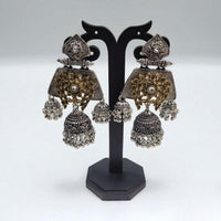 Hira Collections Antique Two-Toned Jhumki Danglers with Modern Touch