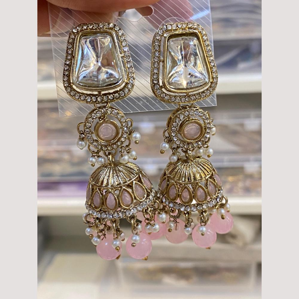 Hira CollectionsHira Collections Traditional Crystal and Beads Jhumki Earrings for Wedding