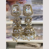 Hira CollectionsHira Collections Traditional Crystal and Beads Jhumki Earrings for Wedding