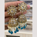 Hira Collections Antique Finish Kundan and Beads Jhumki Earrings For Every Festive Wear