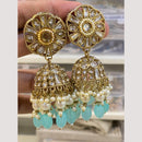 Hira Collections Antique Finish Kundan and Beads Jhumki Earrings For Every Festive Wear