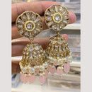 Hira Collections Antique Finish Kundan and Beads Jhumki Earrings For Every Festive Wear