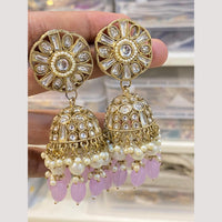Hira Collections Antique Finish Kundan and Beads Jhumki Earrings For Every Festive Wear