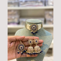 Hira Collections Elegant Polki Kundan Choker Necklace Set for Brides and Party Wear