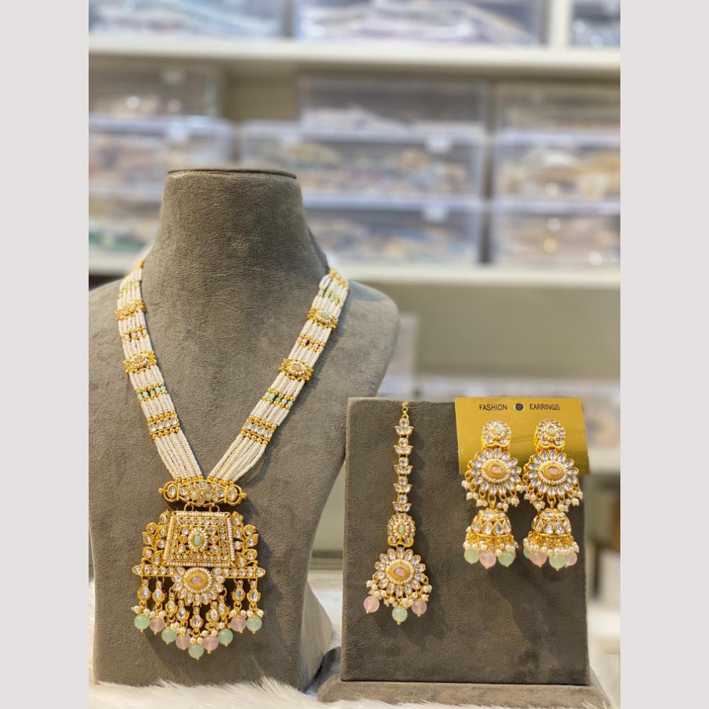 Hira Collections Luxury Kundan And Beads Necklace Set For Festive And Wedding Wear