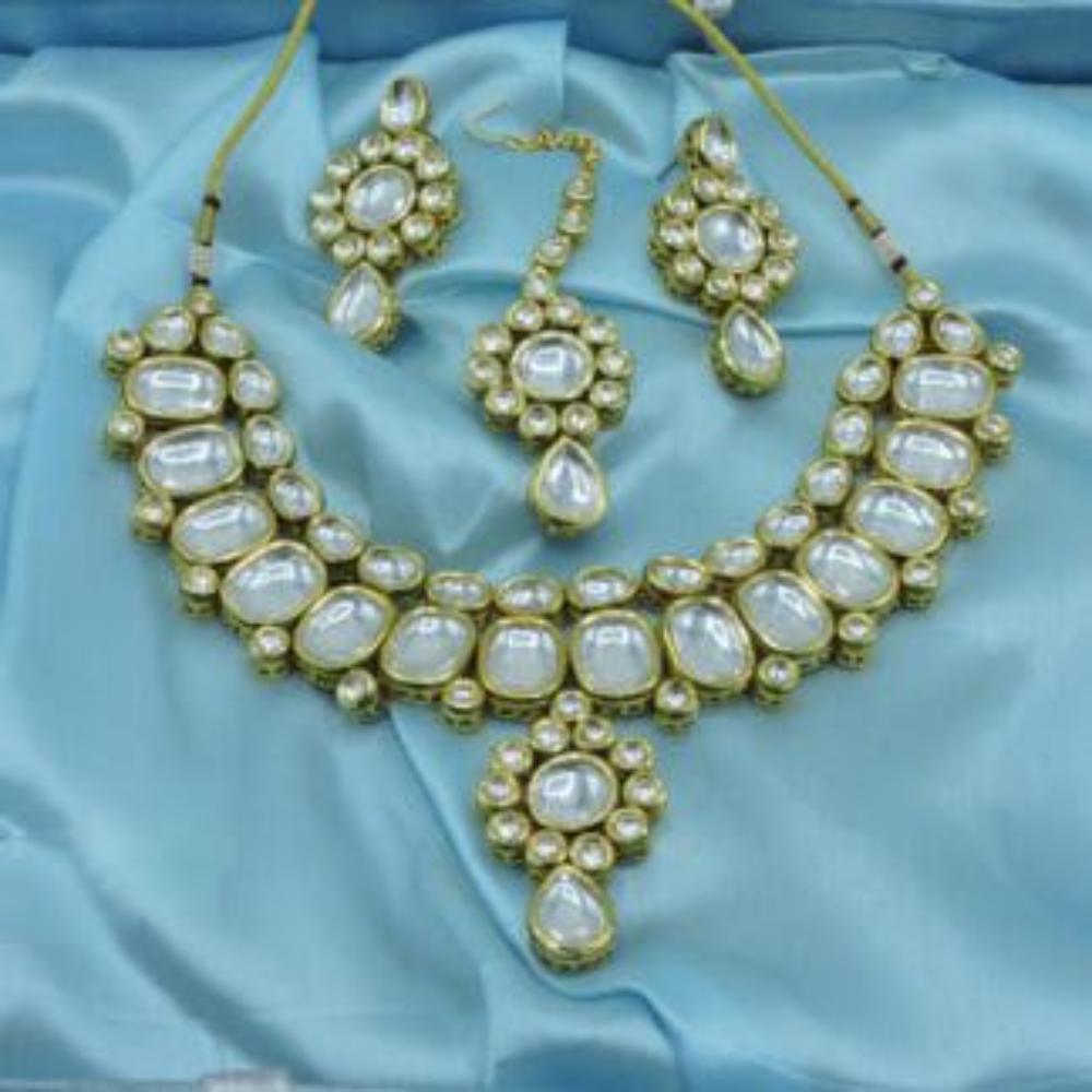 Hira Collections Designer Kundan Stone Necklace Set
