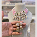 Hira Collection Elegant Kundan And Meenakari Pearl Choker Necklace Set