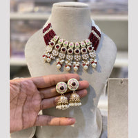 Hira Collection Elegant Kundan And Meenakari Pearl Choker Necklace Set
