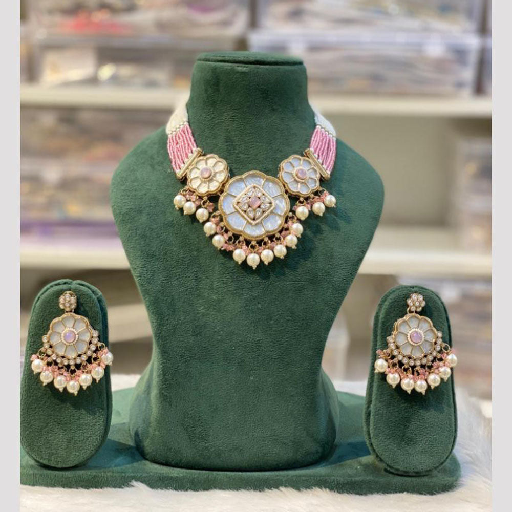 Hira Collection Elegant Kundan And Pearl Choker Necklace Set