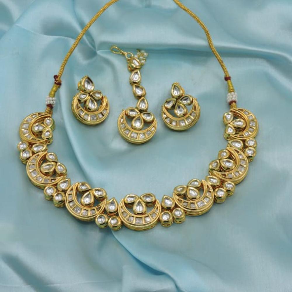 Hira Collections Designer Kundan Stone Necklace Set