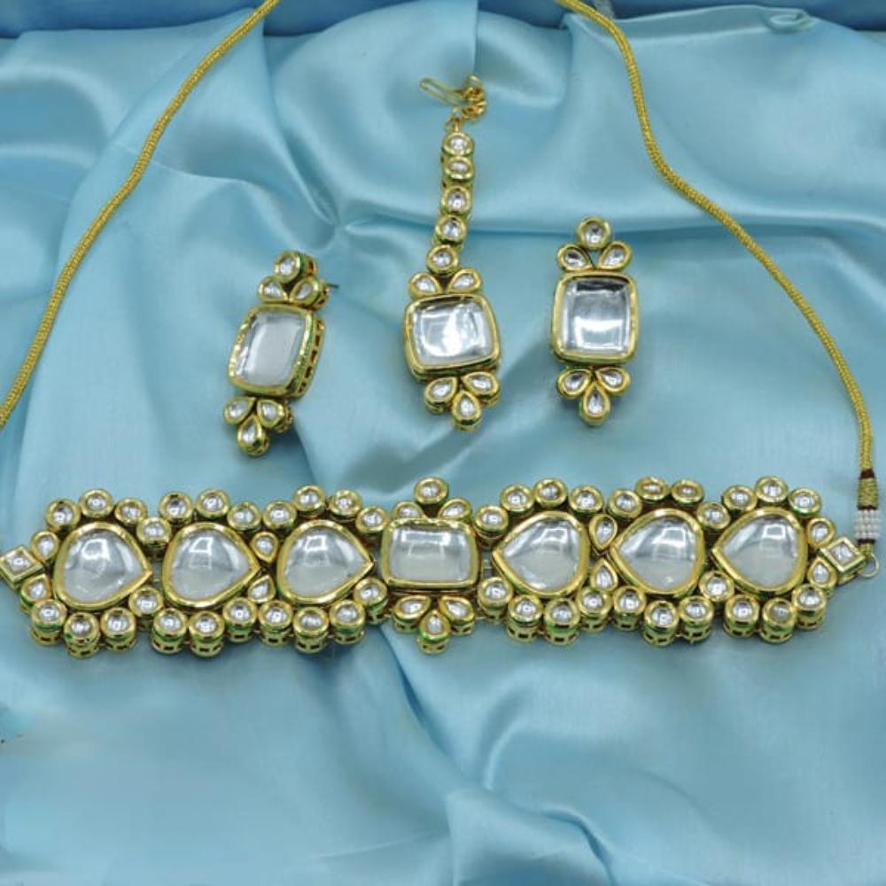 Hira Collections Designer Kundan Stone Choker Necklace Set
