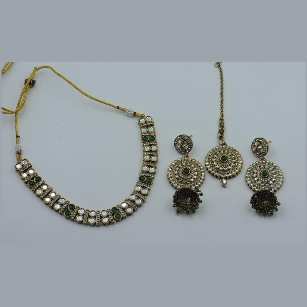 Hira Collections Royal Kundan Stone And Pearl Necklace Set