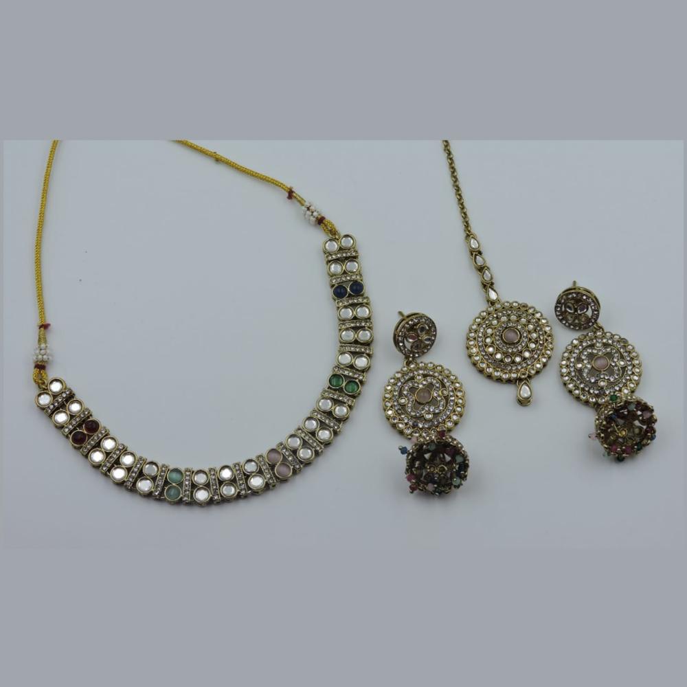 Hira Collections Royal Kundan Stone And Pearl Necklace Set