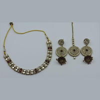 Hira Collections Royal Kundan Stone And Pearl Necklace Set