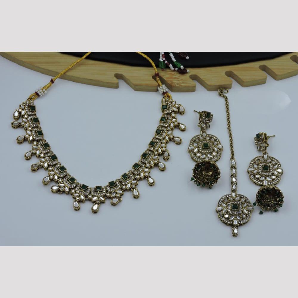 Hira Collections Royal Kundan Stone And Pearl Necklace Set