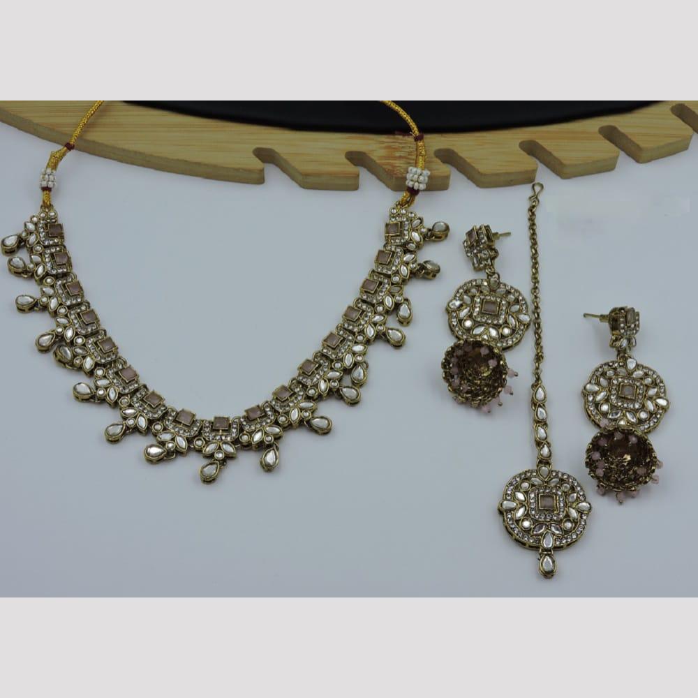Hira Collections Royal Kundan Stone And Pearl Necklace Set