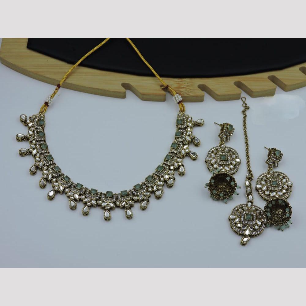 Hira Collections Royal Kundan Stone And Pearl Necklace Set