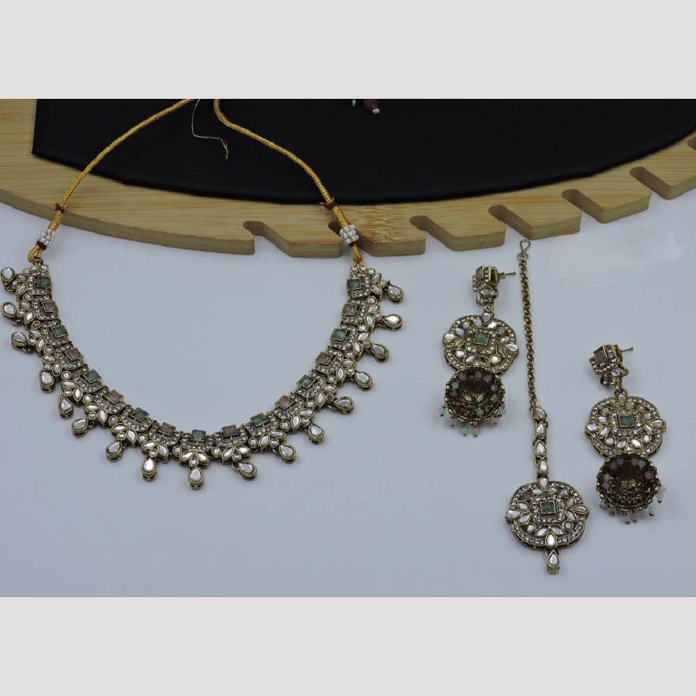 Hira Collections Royal Kundan Stone And Pearl Necklace Set