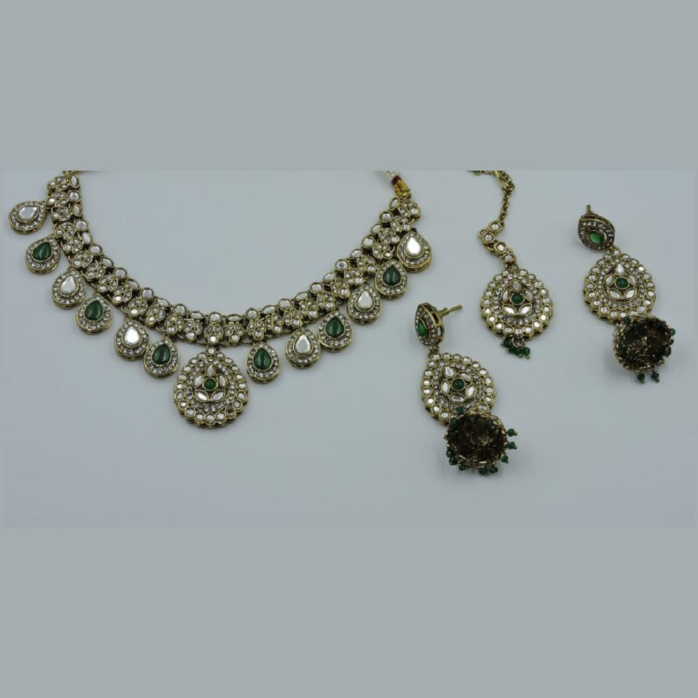 Hira Collections Royal Kundan Stone And Pearl Necklace Set