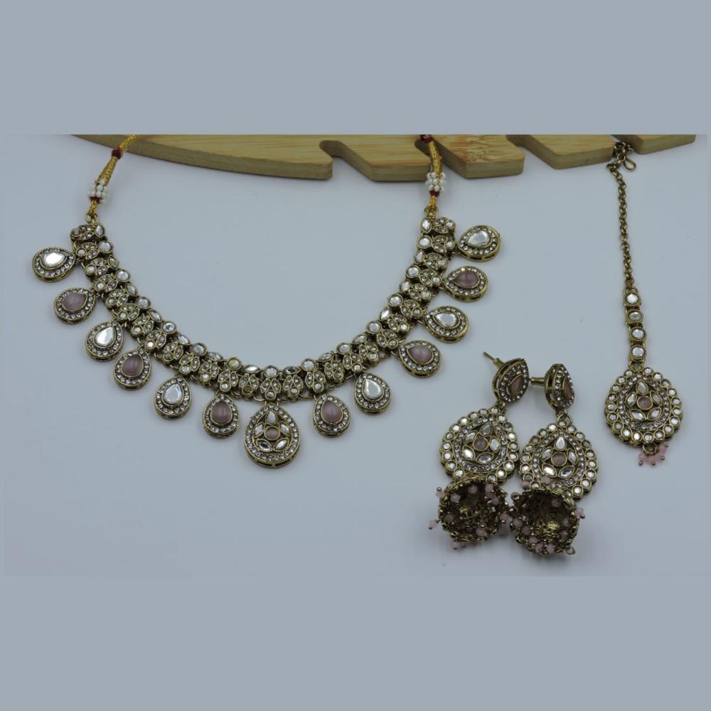 Hira Collections Royal Kundan Stone And Pearl Necklace Set