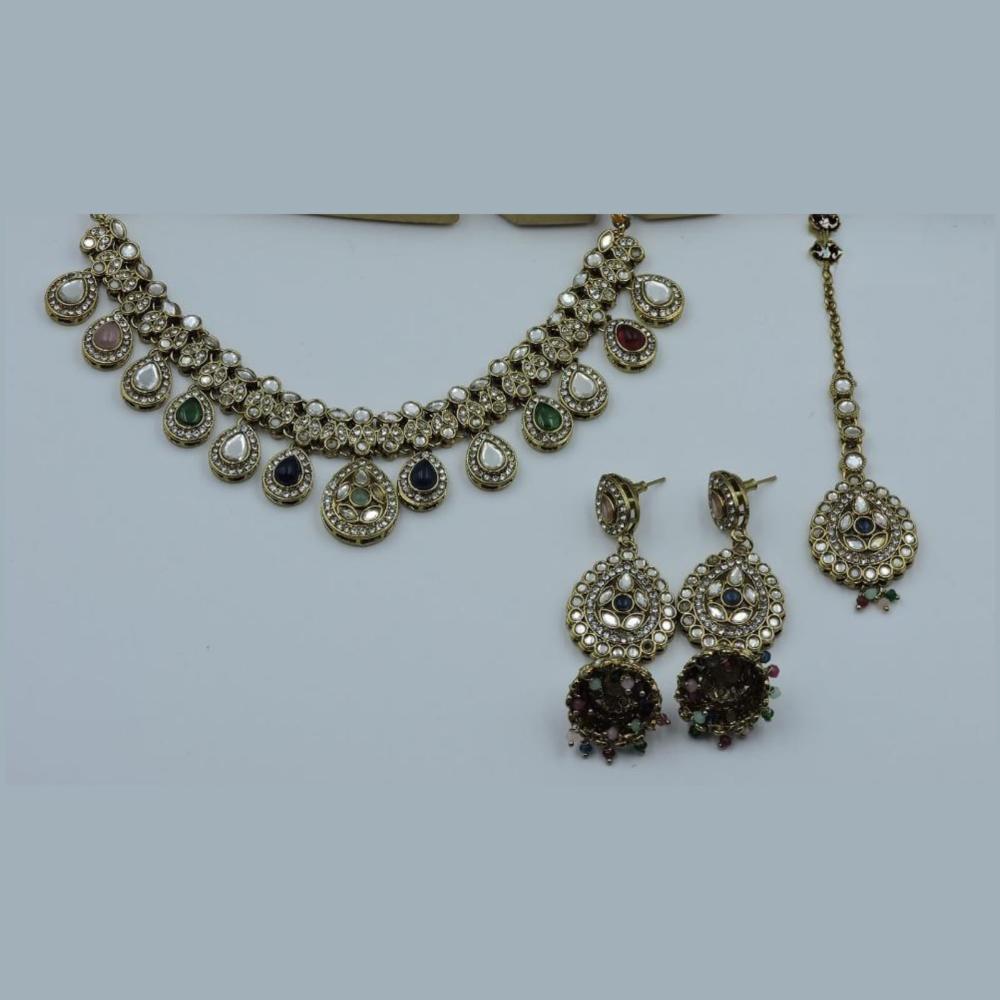 Hira Collections Royal Kundan Stone And Pearl Necklace Set
