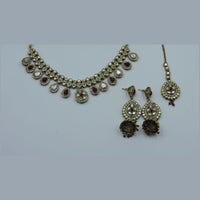 Hira Collections Royal Kundan Stone And Pearl Necklace Set