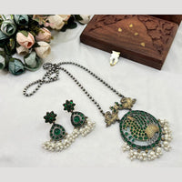 Hira Collections Traditional Long Necklace Set with Monalisa Stones For Special Occassions
