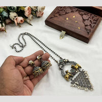 Hira Collections Traditional Long Necklace Set with Monalisa Stones For Special Occassions
