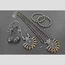 Hira Collections Elegant Ethnic Two-Tone Jewelry Set for Navratri and Festive Occasions