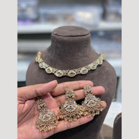 Hira Collections Sparkling Crystal & Beads Necklace Set for Festive Functions & Special Events