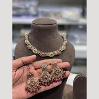 Hira Collections Sparkling Crystal & Beads Necklace Set for Festive Functions & Special Events