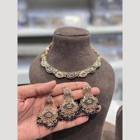 Hira Collections Sparkling Crystal & Beads Necklace Set for Festive Functions & Special Events