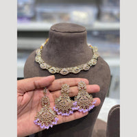Hira Collections Sparkling Crystal & Beads Necklace Set for Festive Functions & Special Events