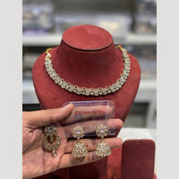 Hira Collections Sparkling Crystal stone Necklace Set for Festive Functions