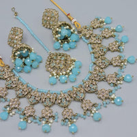 Hira Collections Designer Crystal Stone & Beads Necklace set Perfect for Weddings Celebrations