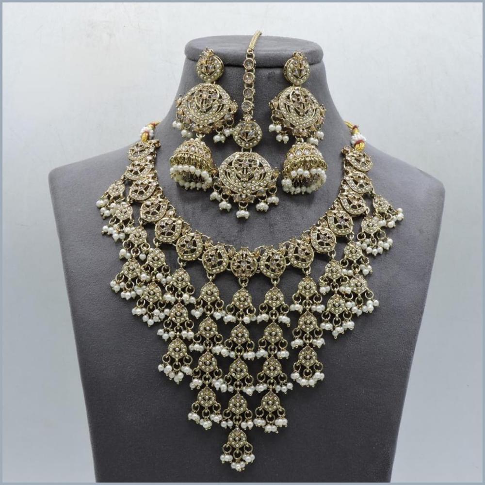 Hira Collections Elegant Austrian Stone Necklace Set For Festive Functions & Special Events