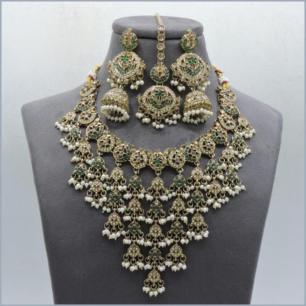 Hira Collections Elegant Austrian Stone Necklace Set For Festive Functions & Special Events