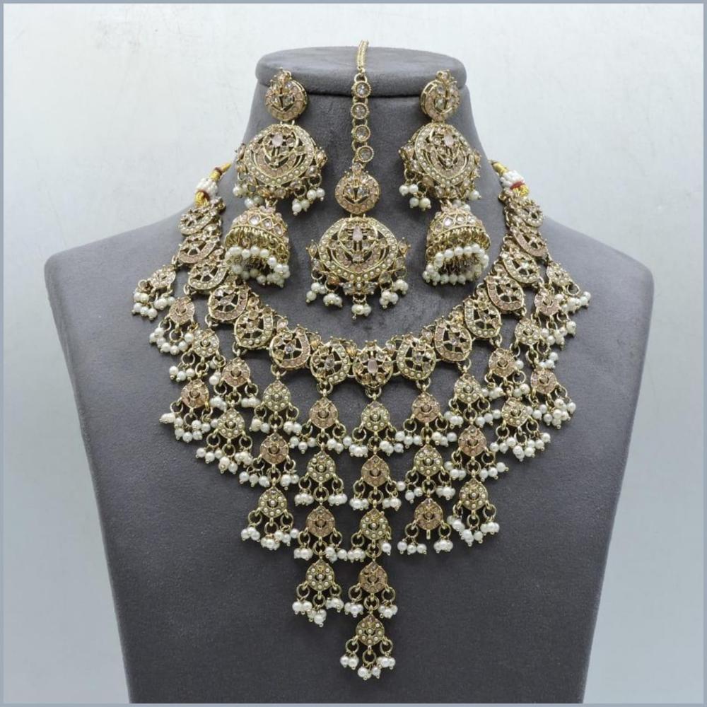 Hira Collections Elegant Austrian Stone Necklace Set For Festive Functions & Special Events