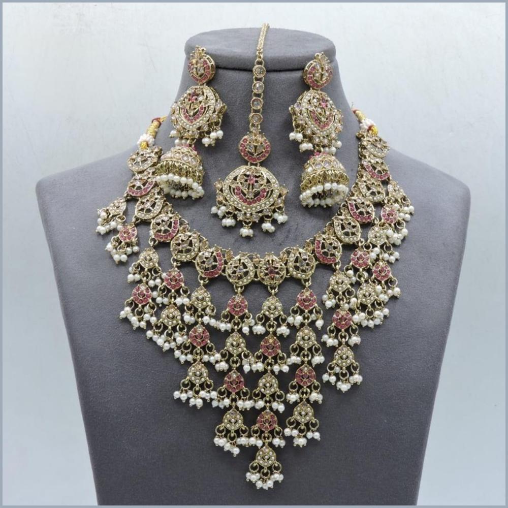 Hira Collections Elegant Austrian Stone Necklace Set For Festive Functions & Special Events