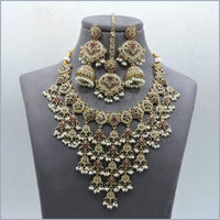 Hira Collections Elegant Austrian Stone Necklace Set For Festive Functions & Special Events
