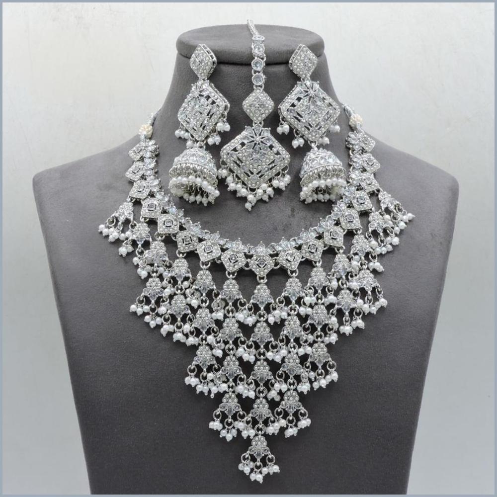 Hira Collections Stunning Austrian Stone Necklace Set For Festive Functions & Special Events